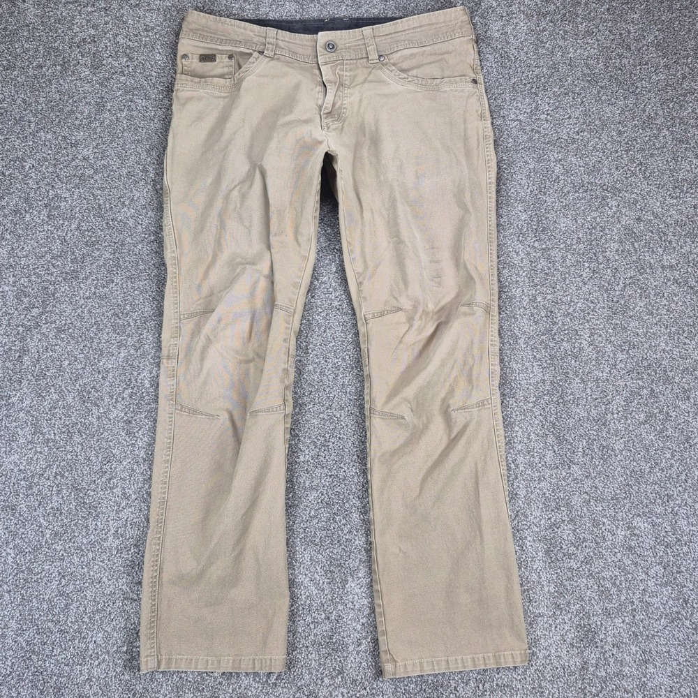 Kuhl Kanvus Jean Mens 36x32 Khaki Tan Canvas Stretch Hiking Outdoors 5114